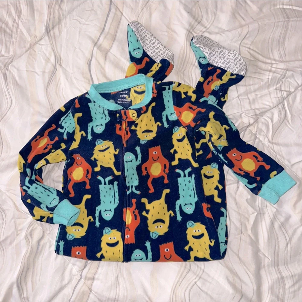 Carter's Navy Monster Fleece‎ Pajama